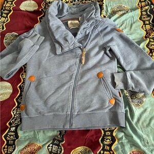 Wanakome Light Blue Zip Hoodie with Tan Accents